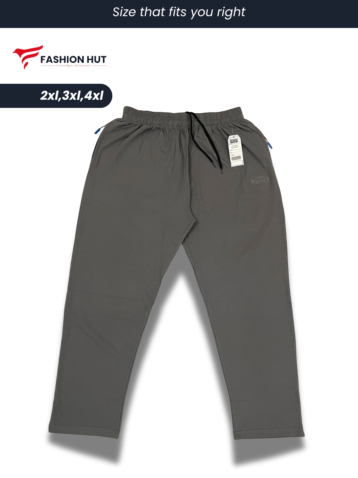 Polo Fabric Popcorn Smoke GREY Trouser Big Size