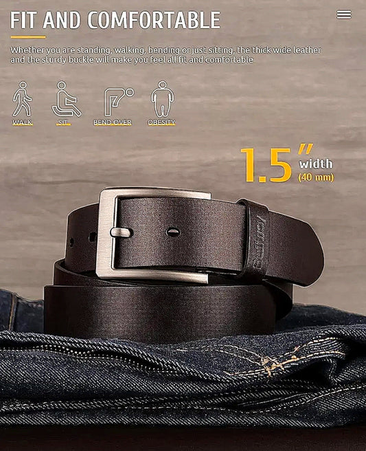 Pack of 2 Premium Leather Belts (Black +Brown)