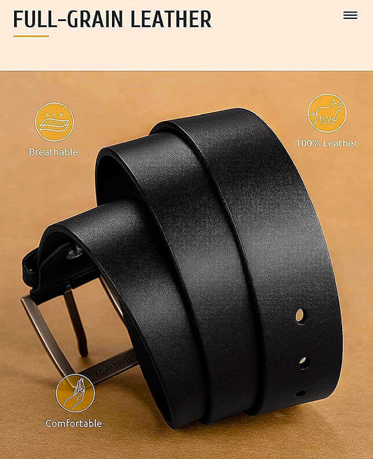 Premium Black Cow Leather Belt