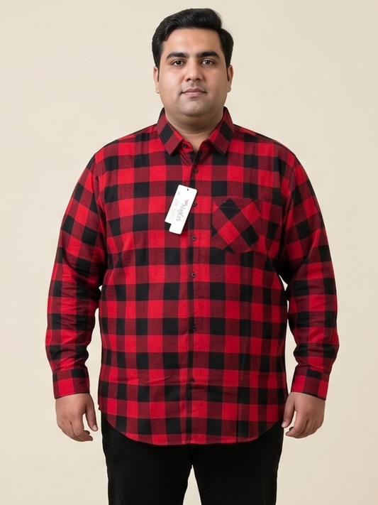 Red Blocks Check Shirt
