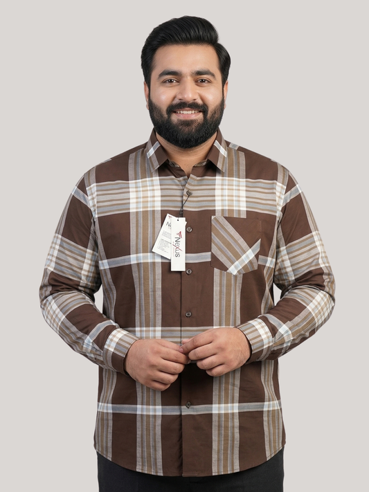 Noir Matrix checkered Brown Shirt