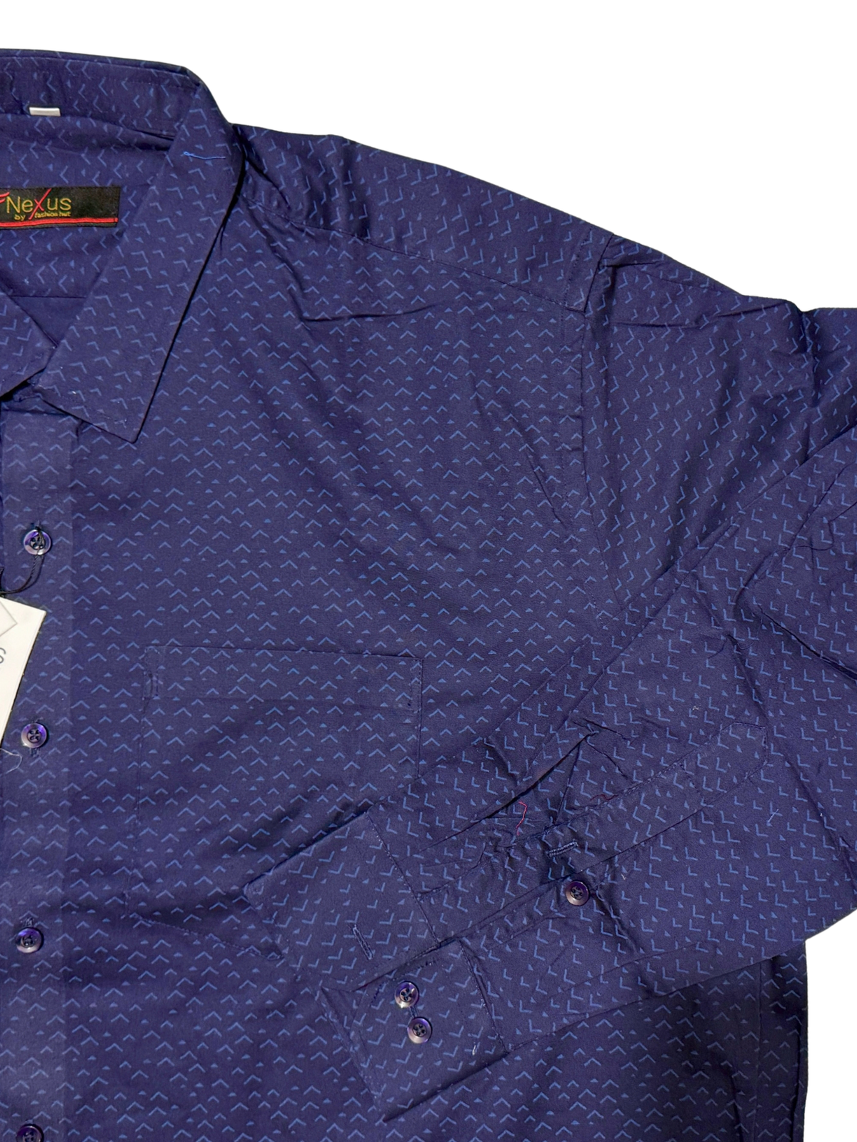 Navy Print Pattern Shirt