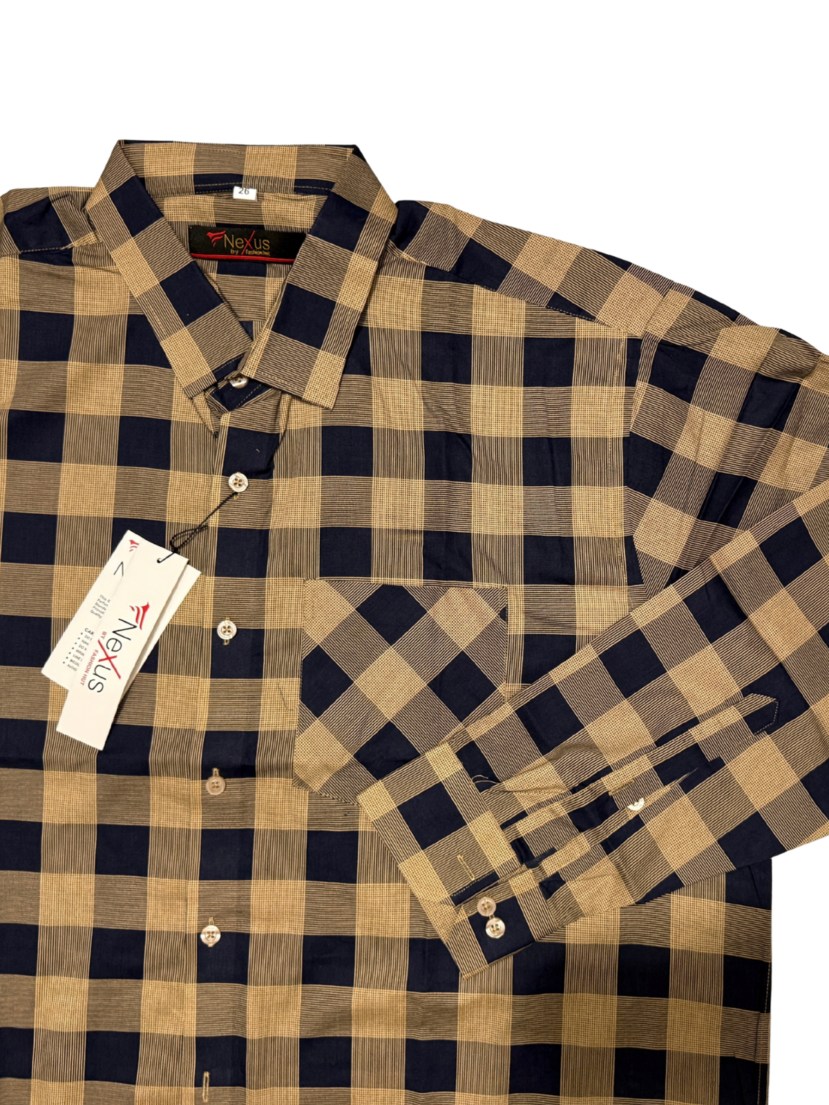 Brown Blocks Check Shirt