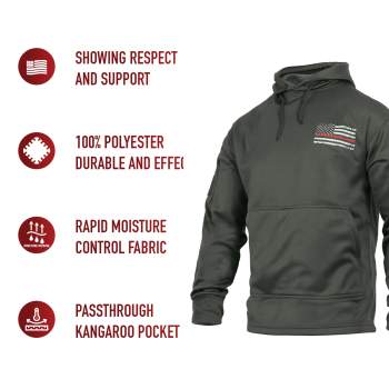 Rothco Original Thin Red Line Grey Hoodie