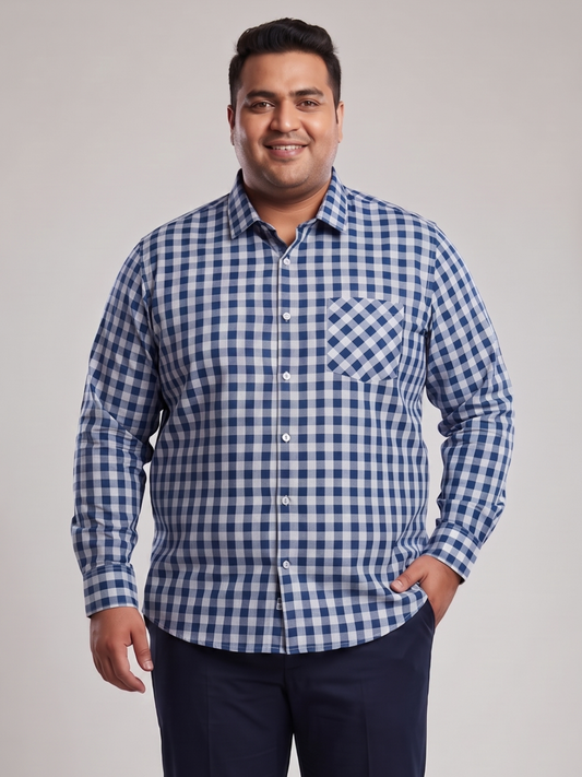 Noir matrix Blue Checkered Shirt
