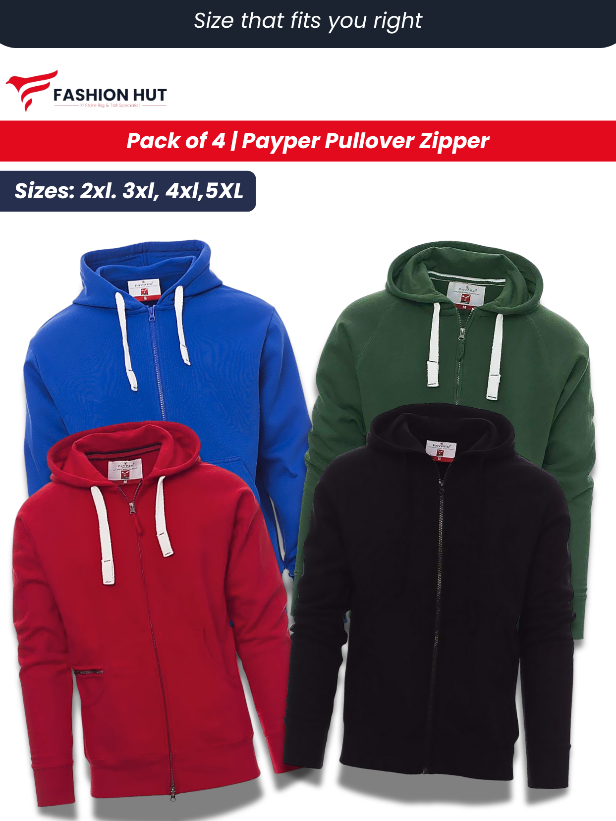 Pack of 4 Payper Zipper