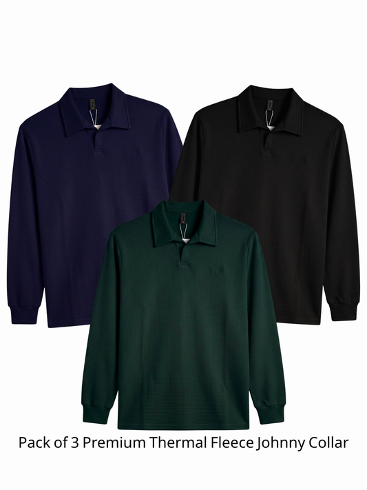 Pack of 3 Premium Thermal Fleece Johnny Collar | Winter Edition