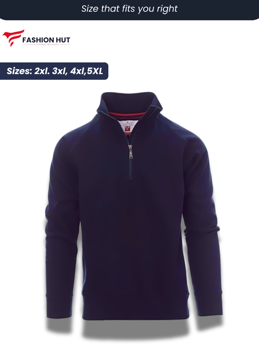 Navy Blue Payper Mock Half Zip | Sweatshirt