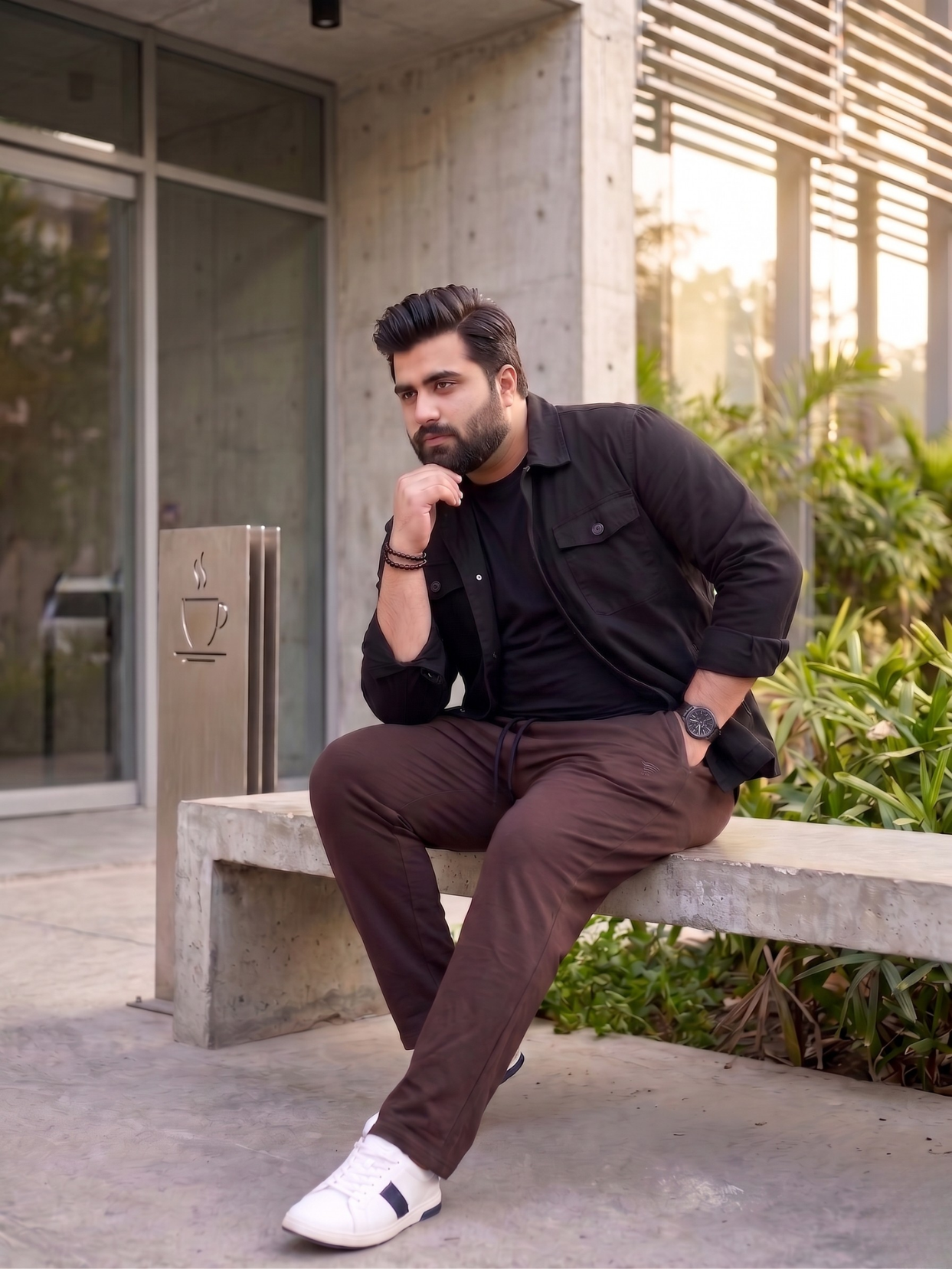 Chocolate Brown Pk Polo Fabric Trousers| Big Size | Summer Edition