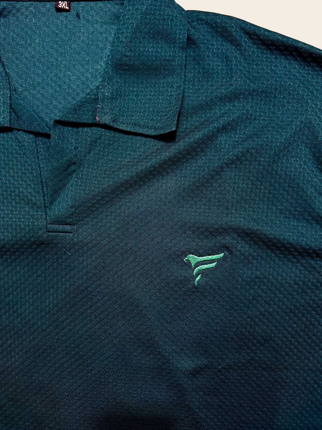 Petrolium Green Lycra Johnny Colar Polo | Summer Fit