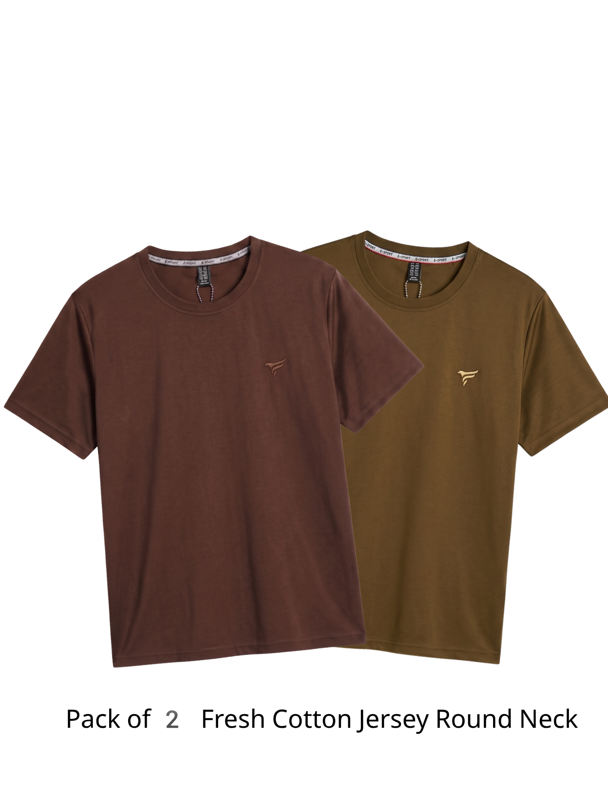 Pack of 2 Fresh Cotton Jersey Round Neck | Summer Edition