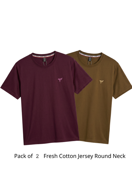 Pack of 2 Fresh Cotton Jersey Round Neck | Summer Edition