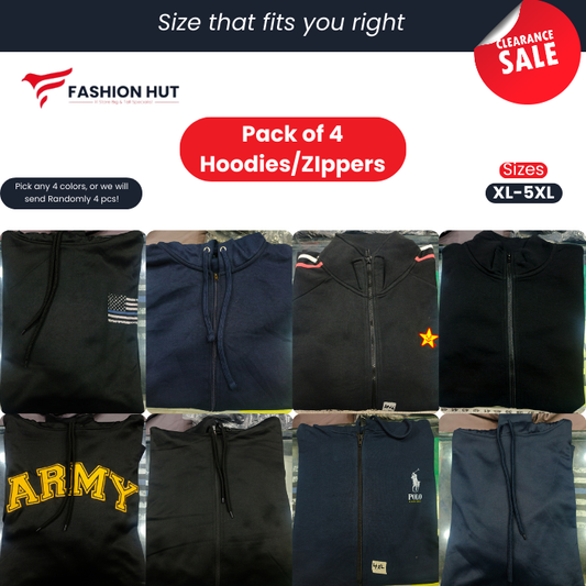 Pack of 4 Hoodies/Zippers