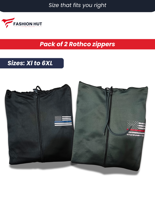 Pack of 2 Rothco's Original Flees Zipper Hoodie
