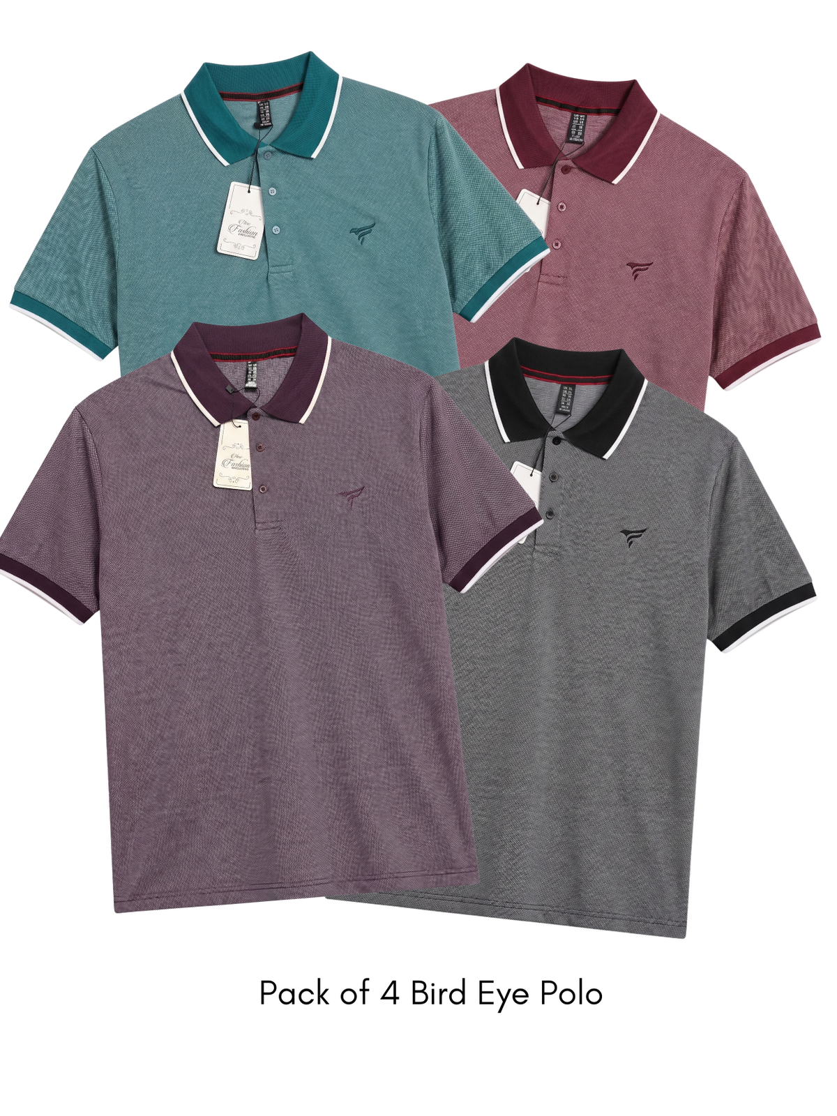 Pack of 4 Bird Eye P.Q Polo Shirt