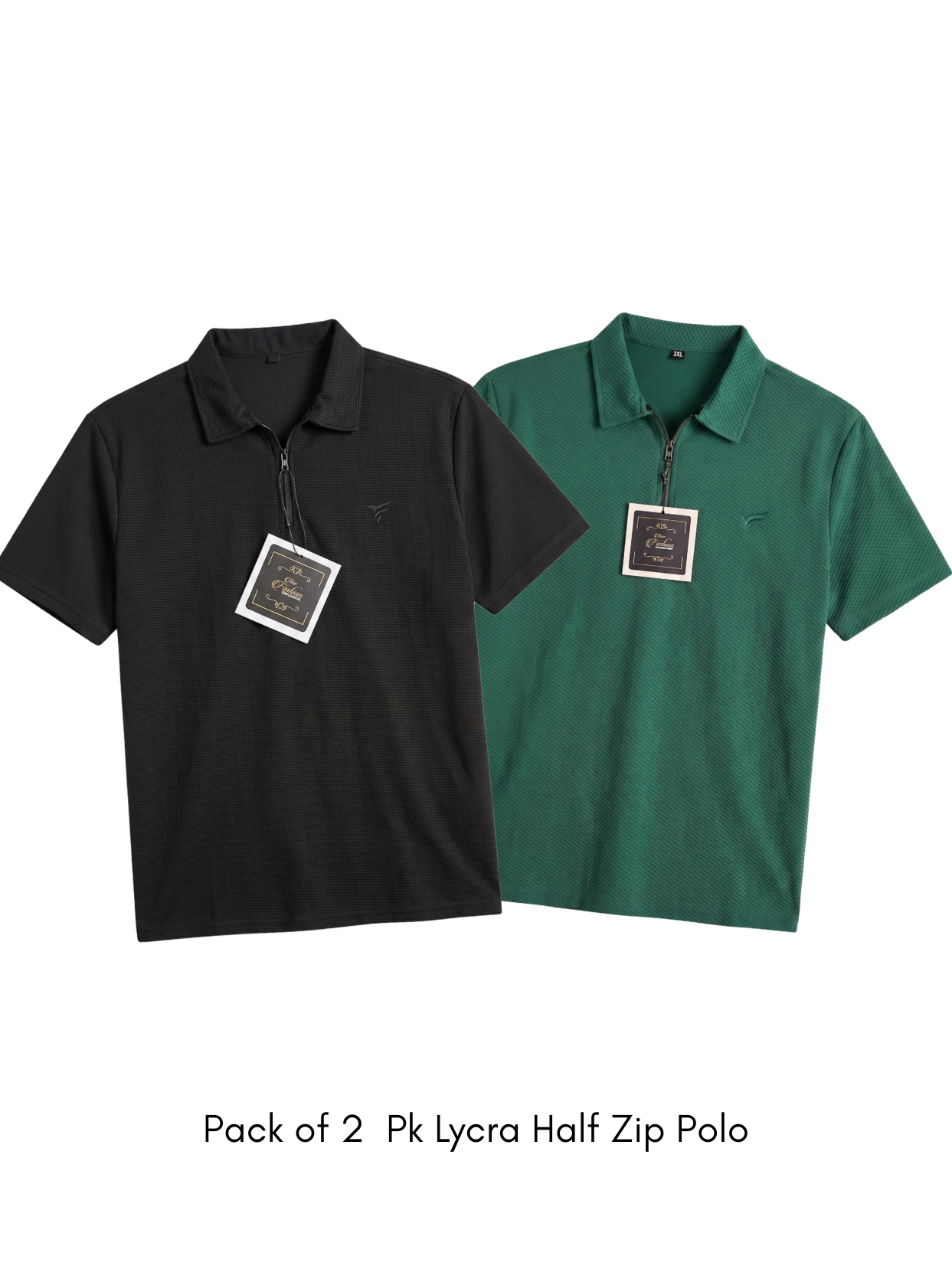 Pack of 2 Pk Lycra Half Zip Polo| Summer Fit