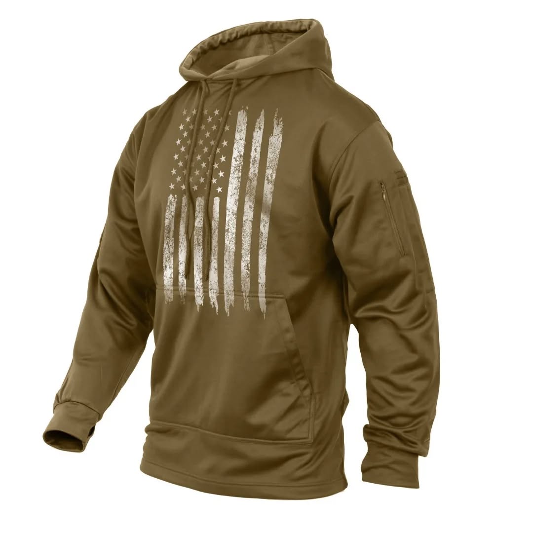 Rothco orignal U.S. Flag style Brown Hoodie