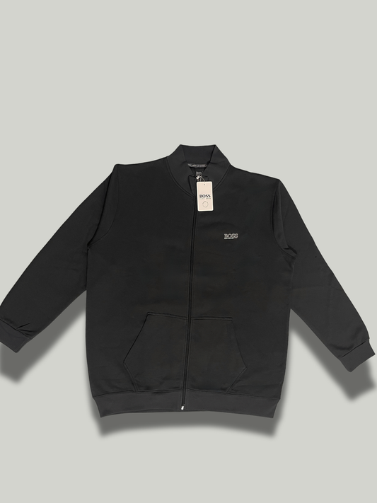 Charcoal grey full Mock Zipper