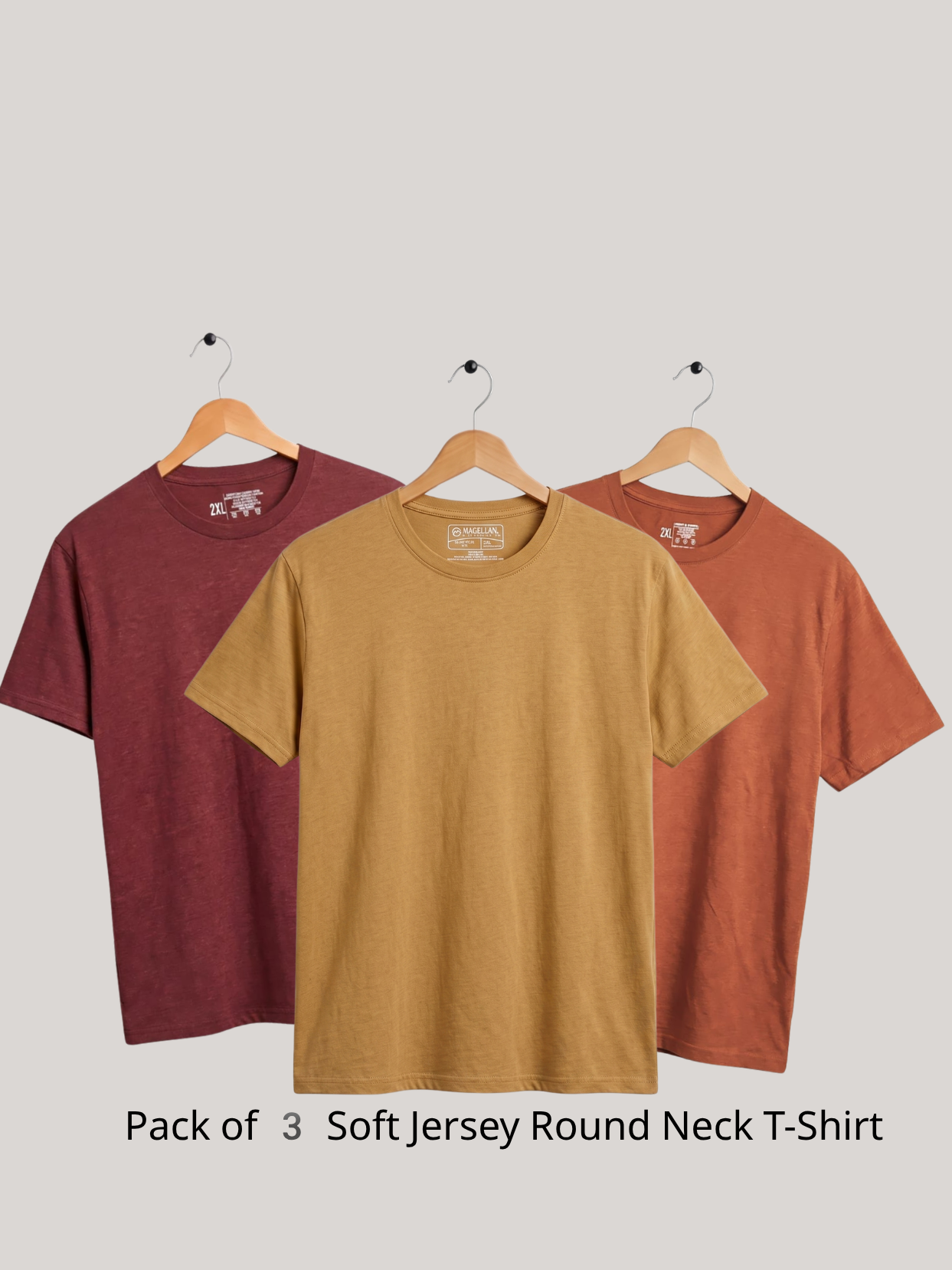 Pack of 3 Soft Jersey Round Neck T-Shirt | Summer Collection