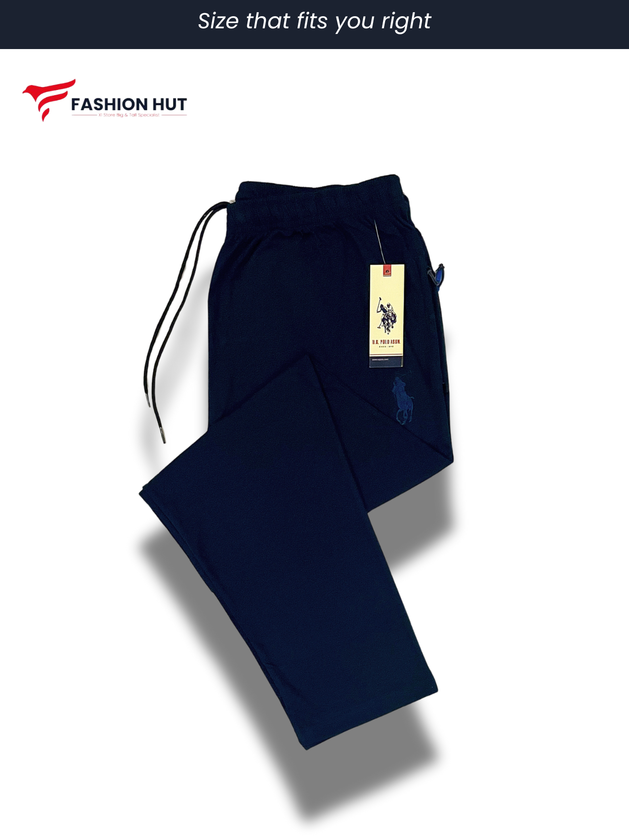 Navy Blue Soft Cotton Jersey Trousers Big Sizes