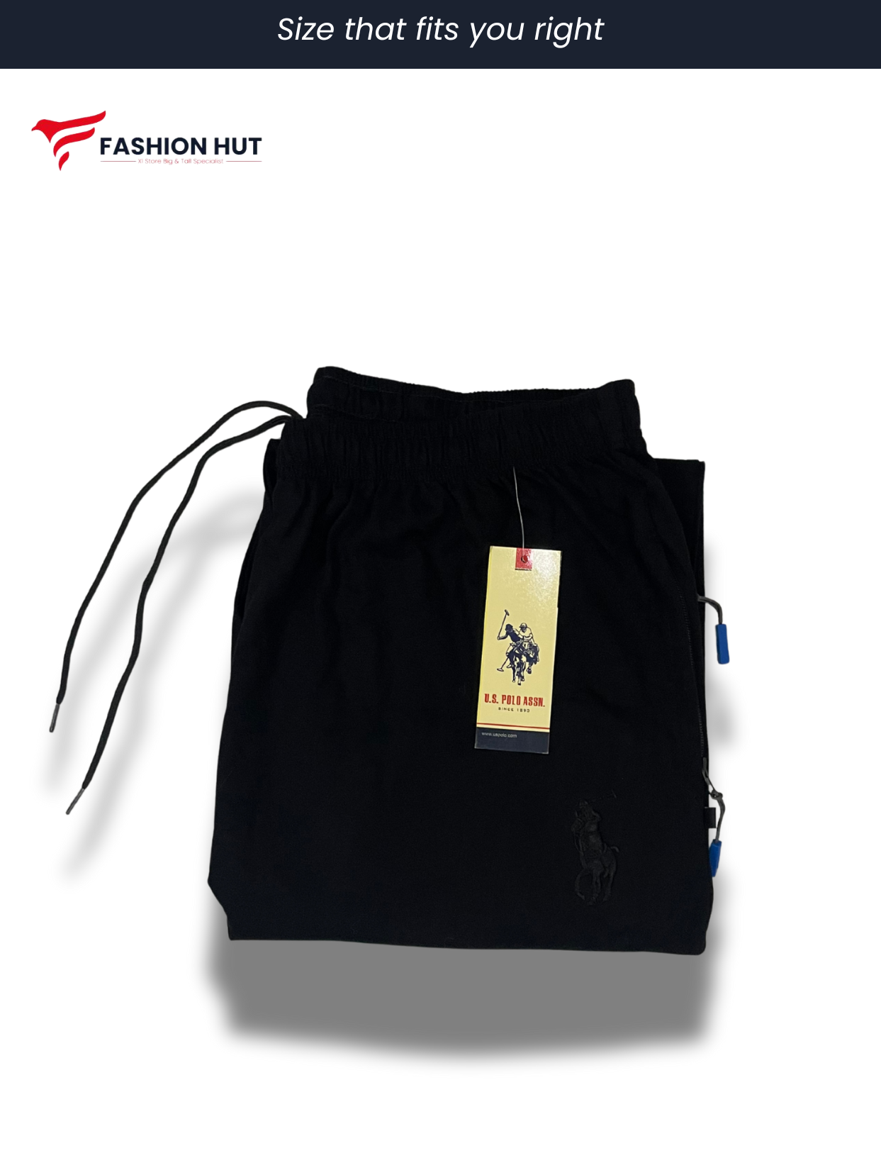 Jet Black Soft Cotton Jersey Trousers Big Sizes