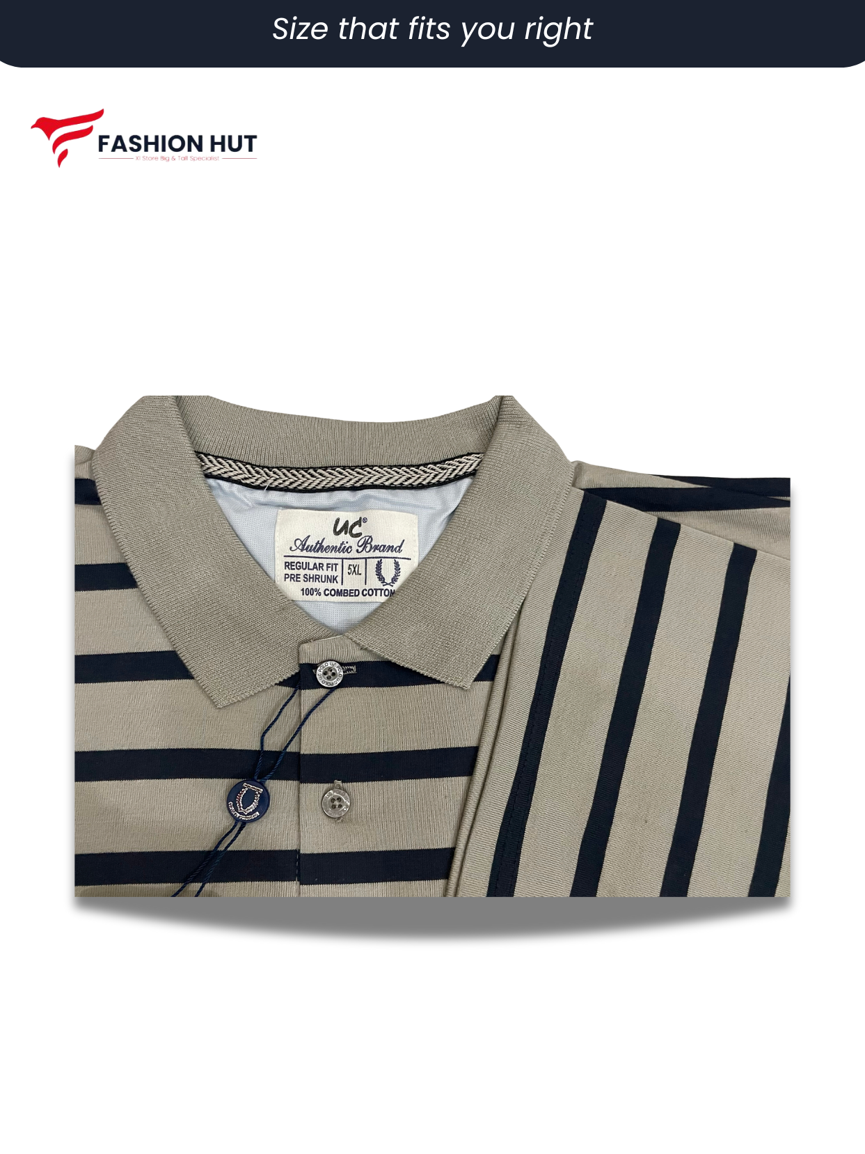 UC Polo Stripers Grey with Blue lines | Summer Fit