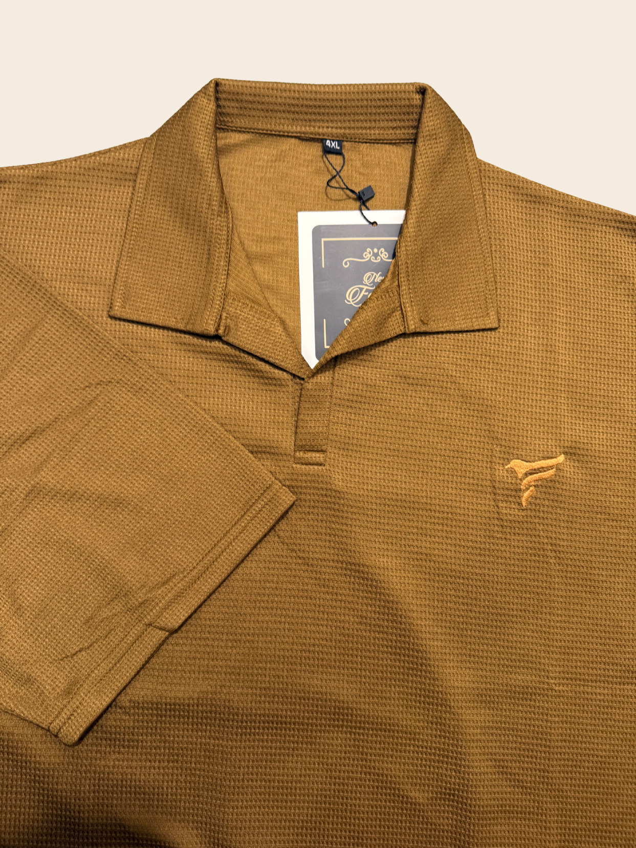 Camel Thermal johnny Collar Polo| Summer Fit