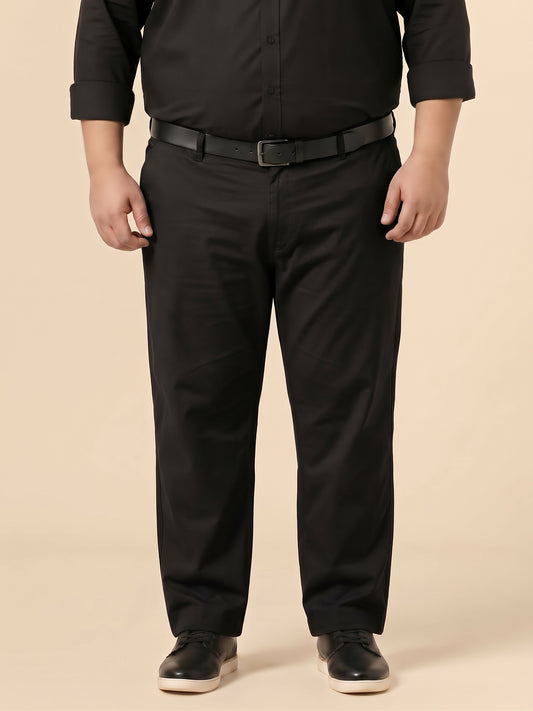 Jet Black Premium Stretchable Loose-Fit Cotton Pant