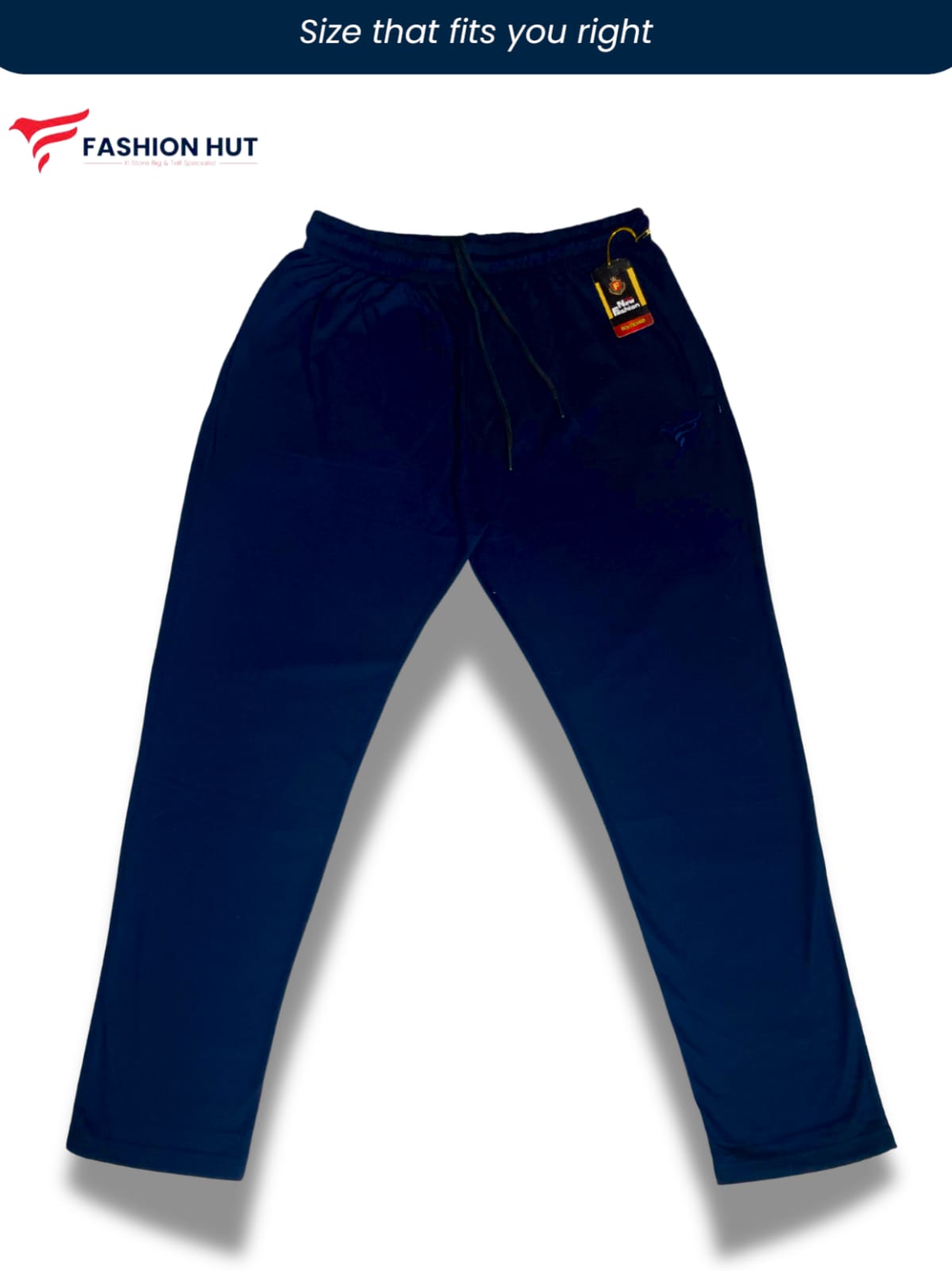 Navy Blue Soft Cotton Jersey Trousers Big Size