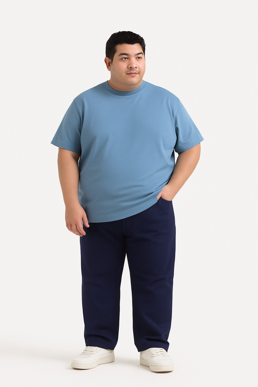 Sky Blue Jersey round neck T-shirt