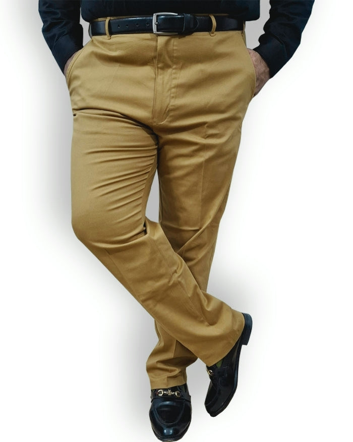 Soft Stretchable Khaki Cotton Pant