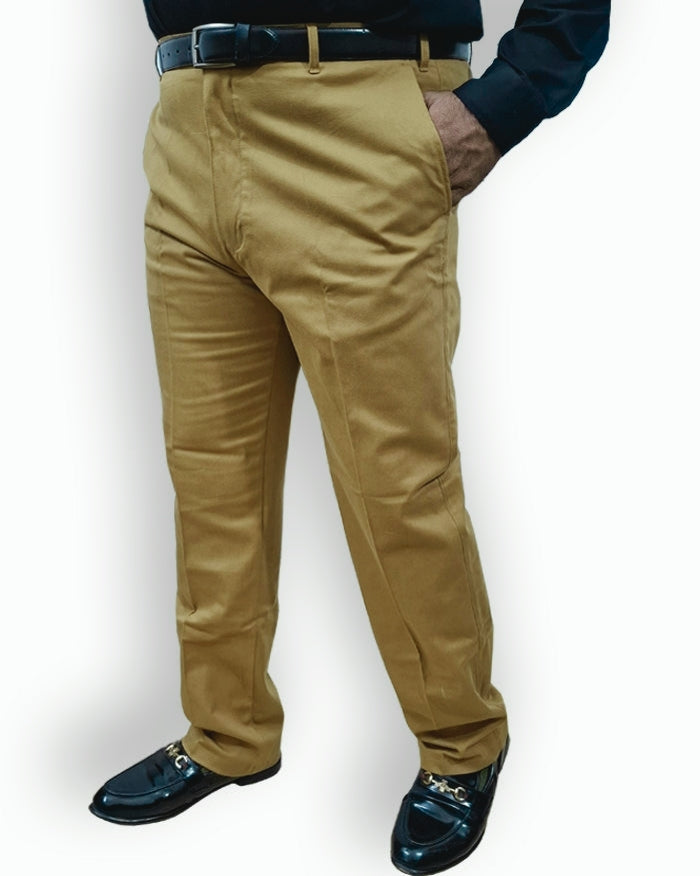 Soft Stretchable Khaki Cotton Pant