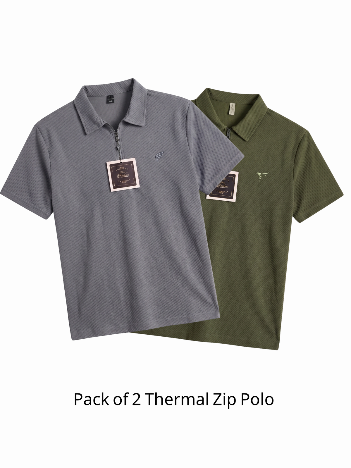 Pack of 2 Thermal Zip Polo| Summer Fit
