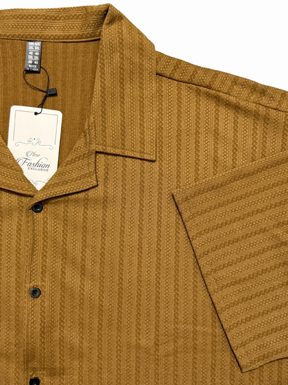 Camel Brown Coat Collar Shirt