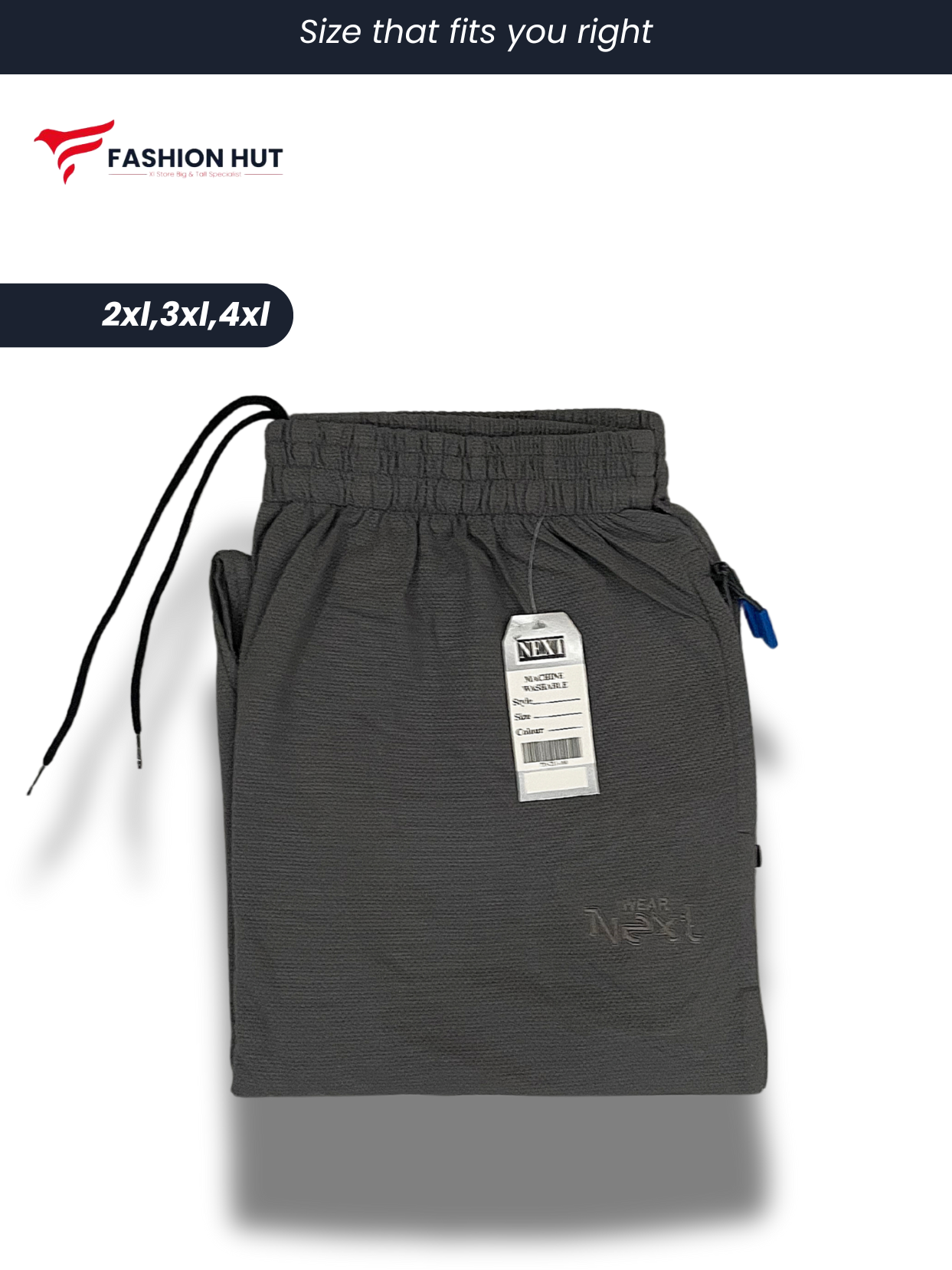 Polo Fabric Popcorn Smoke GREY Trouser Big Size