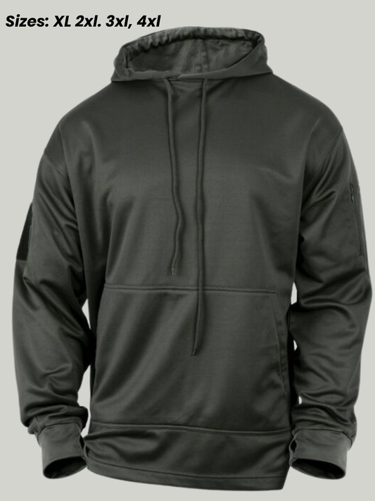 Sportswear Fleece Grey Plain Hoodie