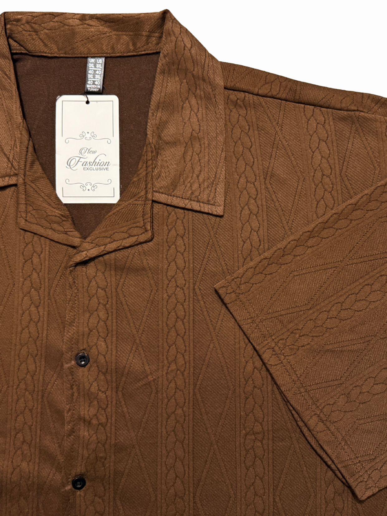 Chocolate Brown Coat Collar Shir