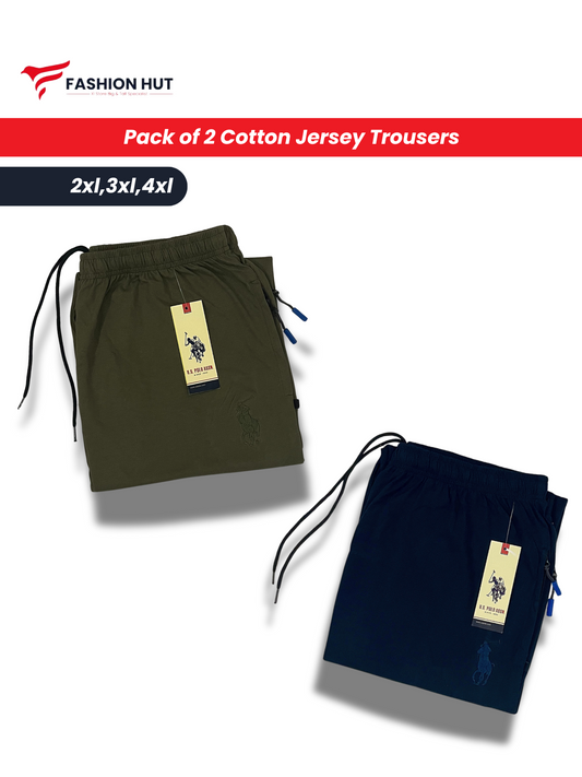 Pack of 2 Soft Cotton Jersey Trousers Big size