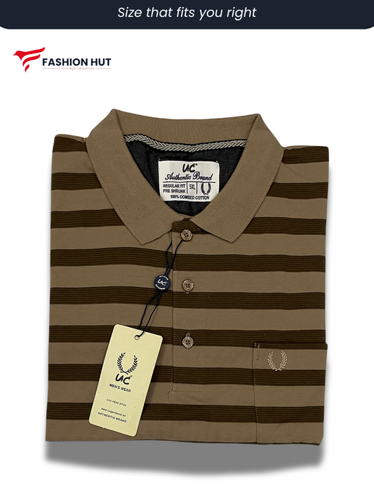 UC Polo Stripers Brown with Dark Brown lines | Summer Fit