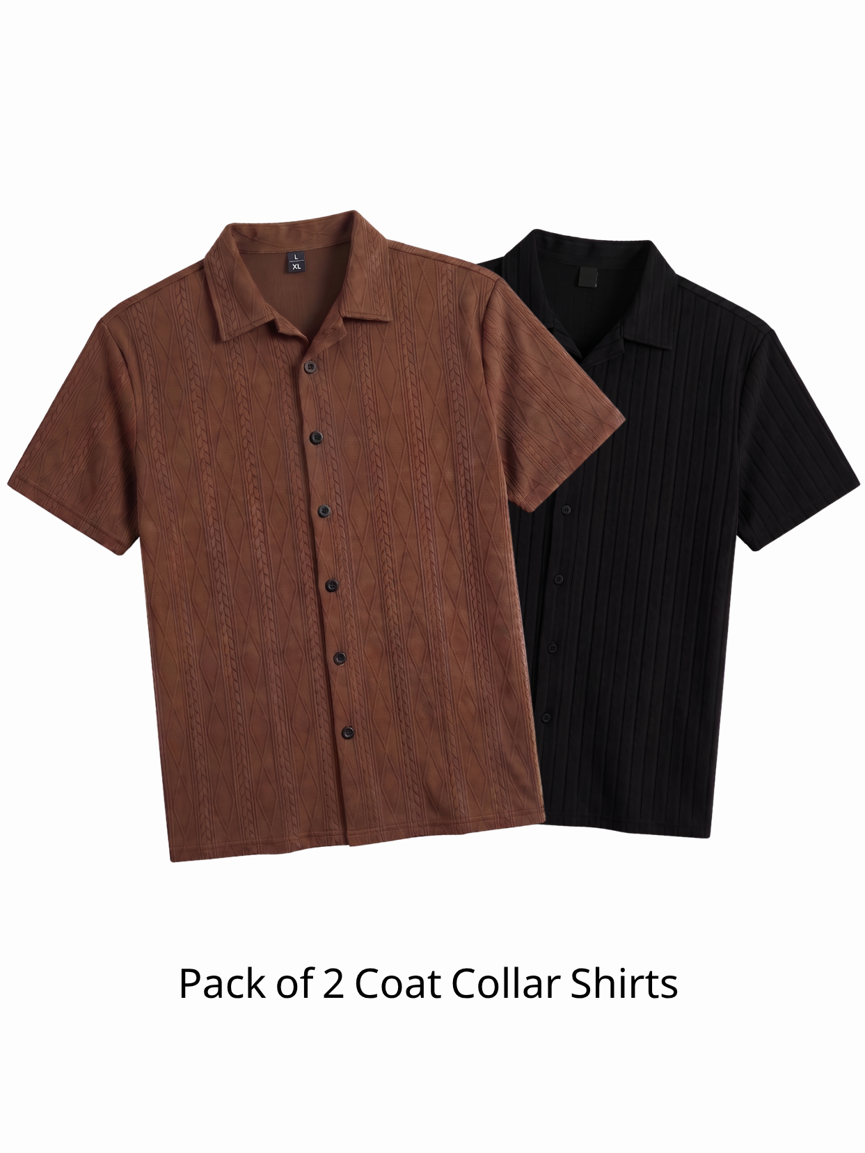 Pack of 2 Coat Collar Shirt