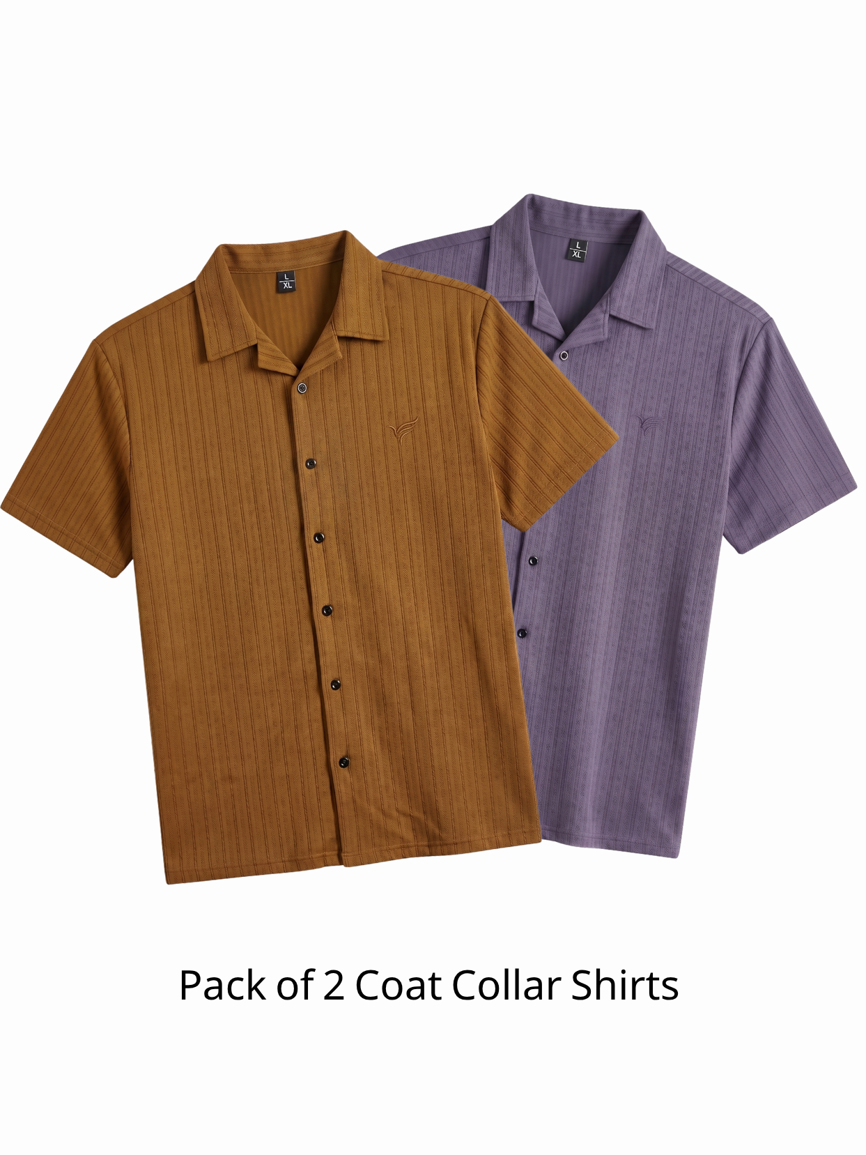 Pack of 2 Coat Collar Shirt