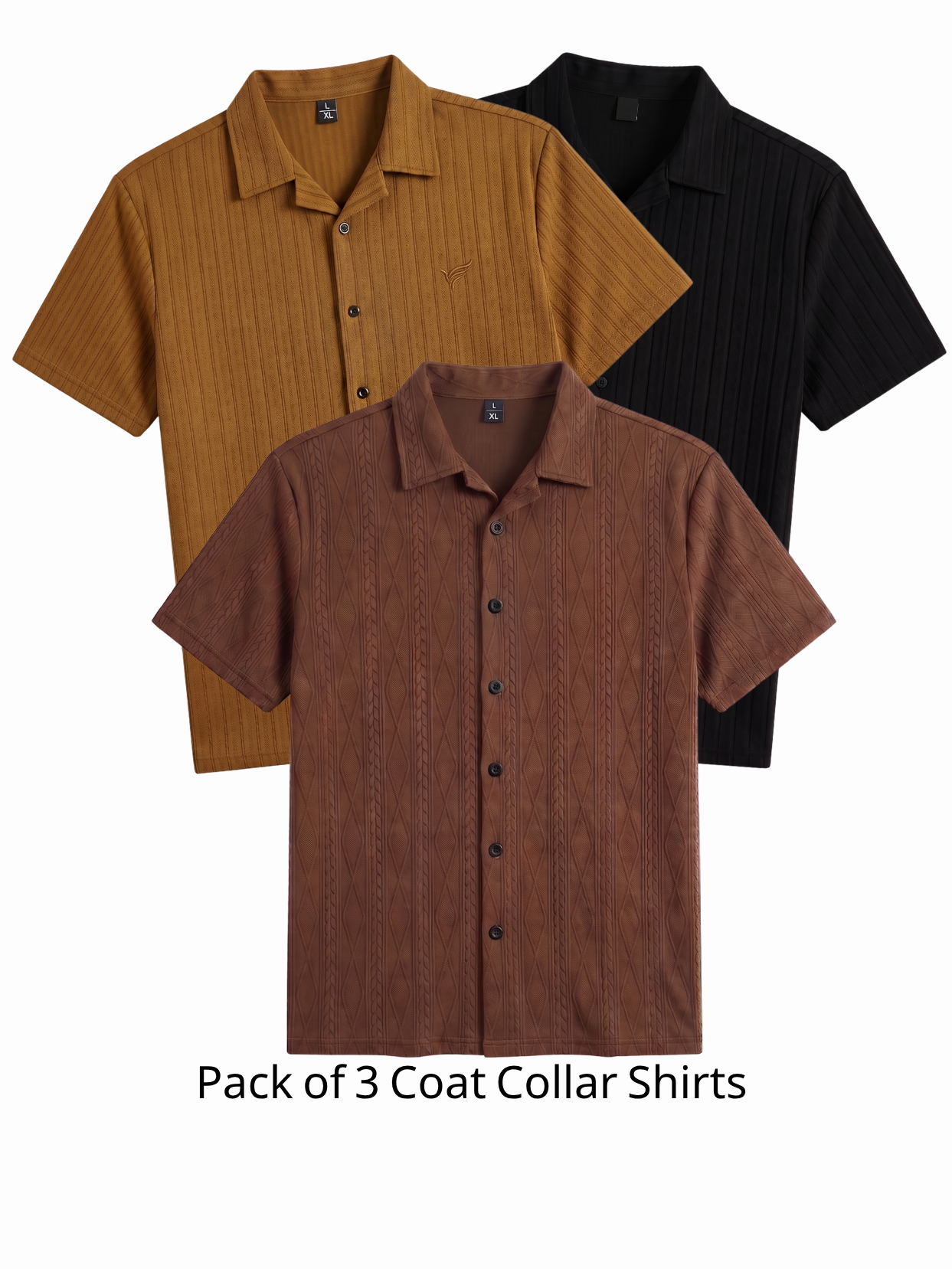 Pack of 3 Coat Collar Shirt