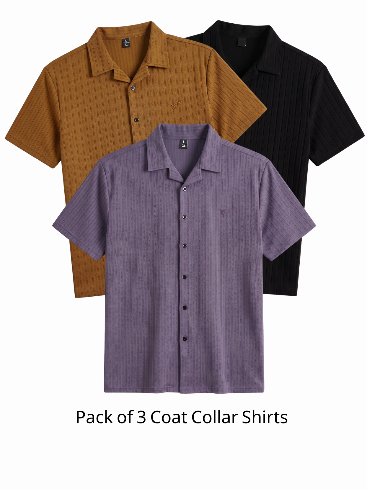 Pack of 3 Coat Collar Shirt