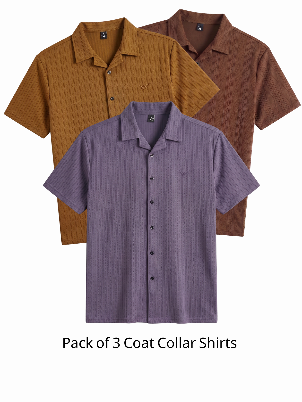 Pack of 3 Coat Collar Shirt