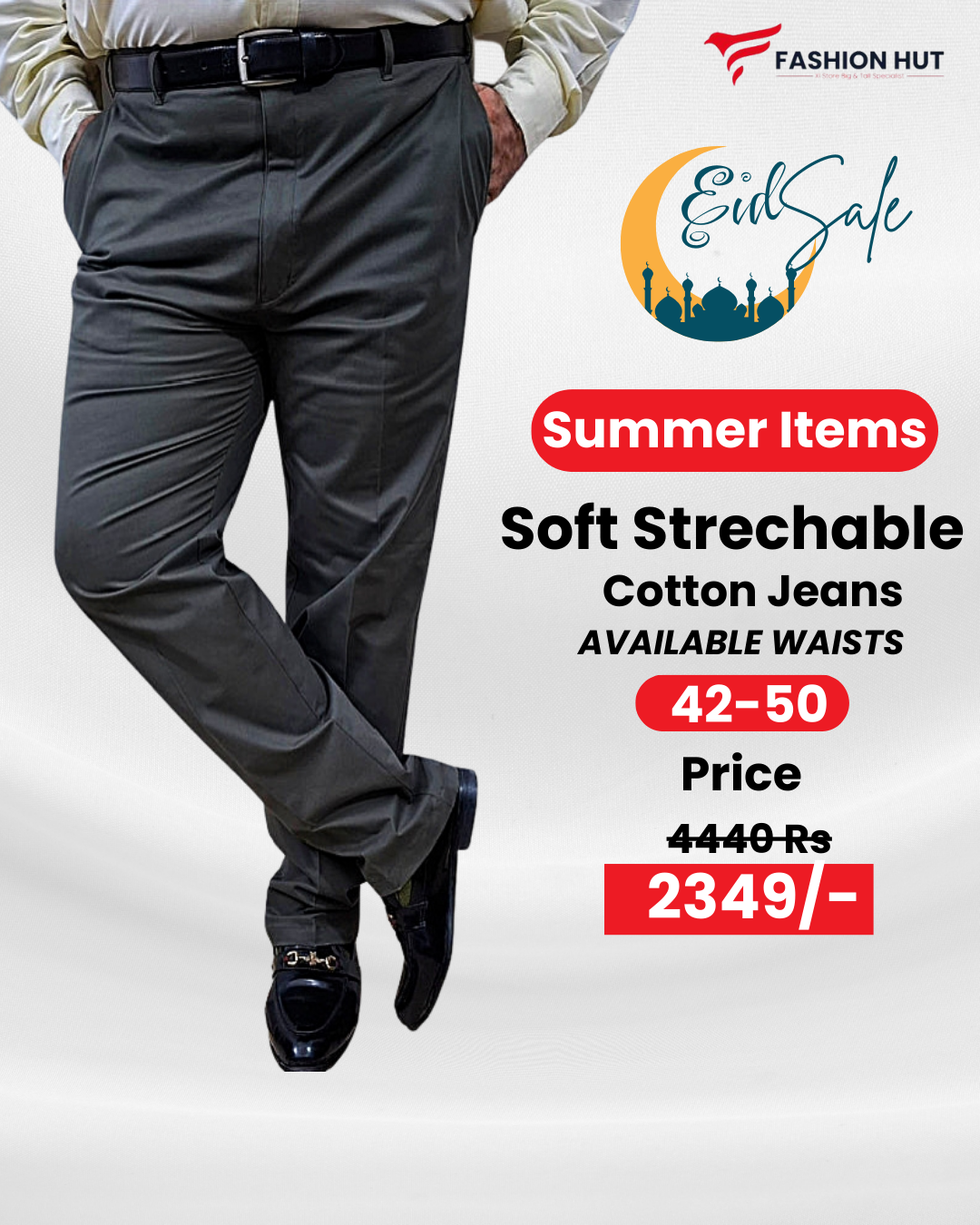Soft streachable Charcoal Grey Cotten jeans