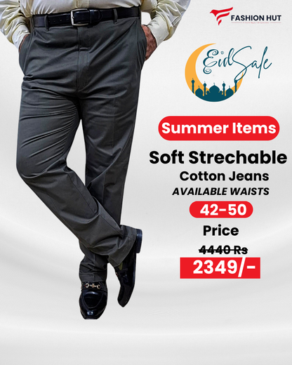Soft streachable Charcoal Grey Cotten jeans