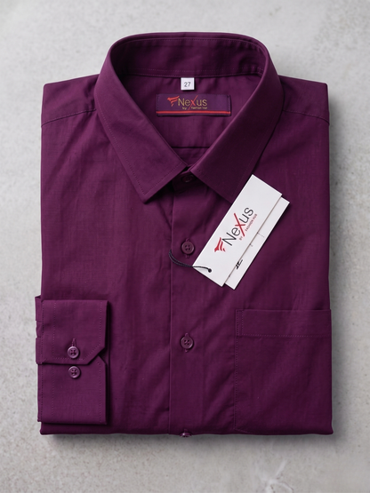 Burnt Maroon Plain Shirt