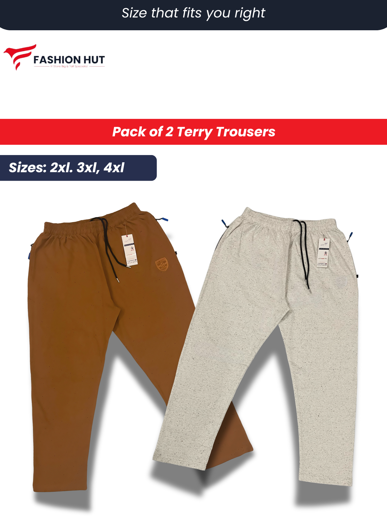 Pack of 2 Terry Trousers