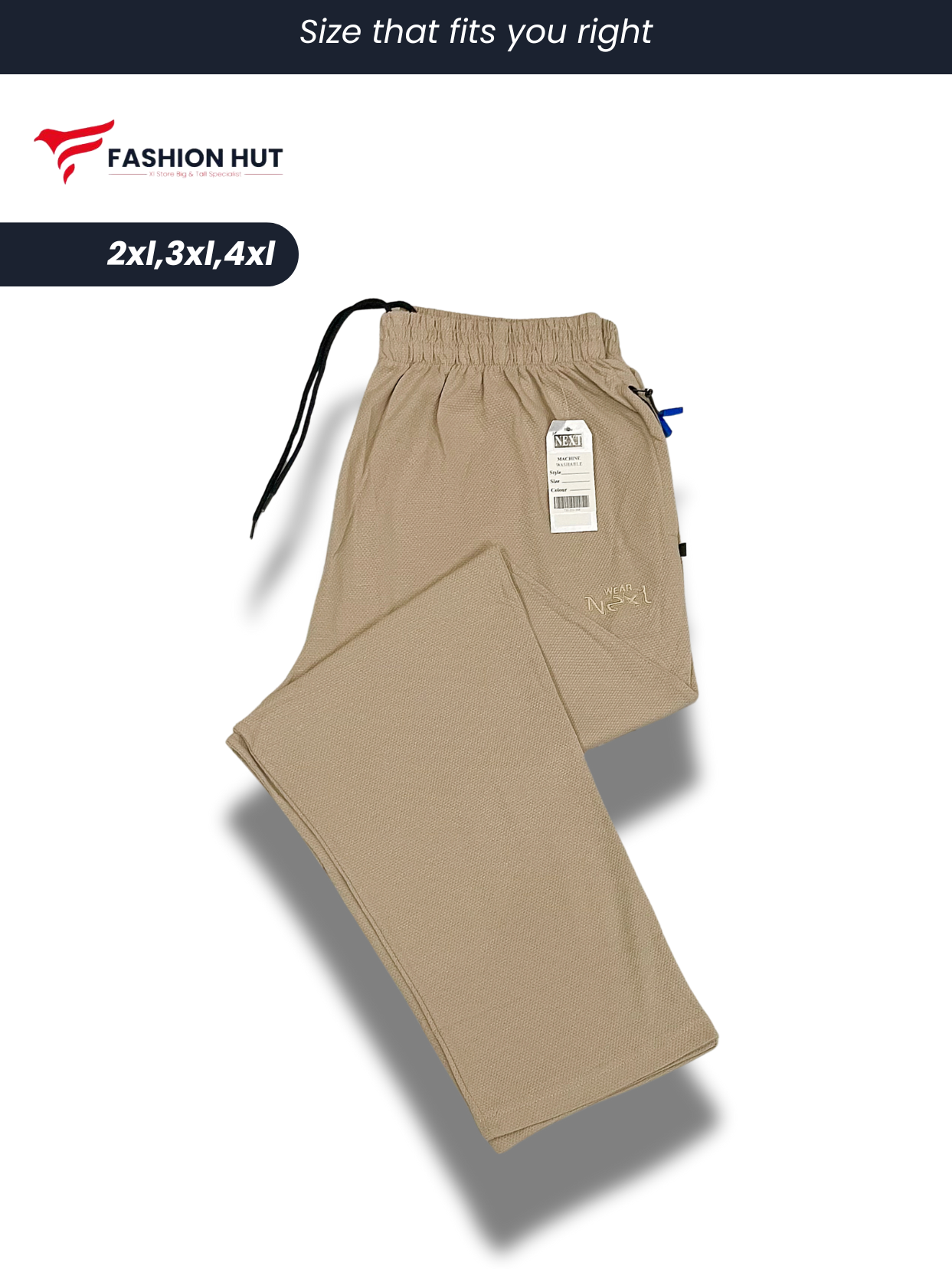 Pack of 2 Polo Fabric Popcorn Stuff Trousers Big size