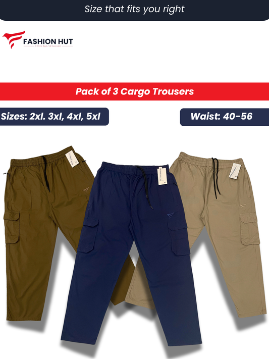 Pack of 3 Premium Cargo Trousers
